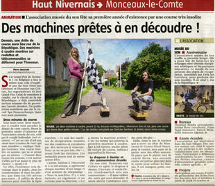 1/1<br />Article in the Journal du Centre about the Singer Street race